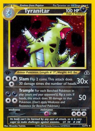 Tyranitar (12)/75 - Unlimited Holofoil Neo Discovery - Holo Rare