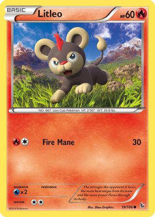 Litleo (19) 019 - Reverse Holofoil XY Flashfire - Common