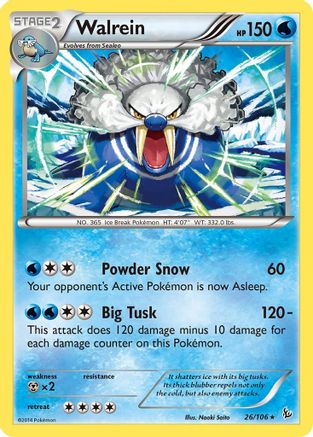 Walrein 026 - Reverse Holofoil XY Flashfire - Rare