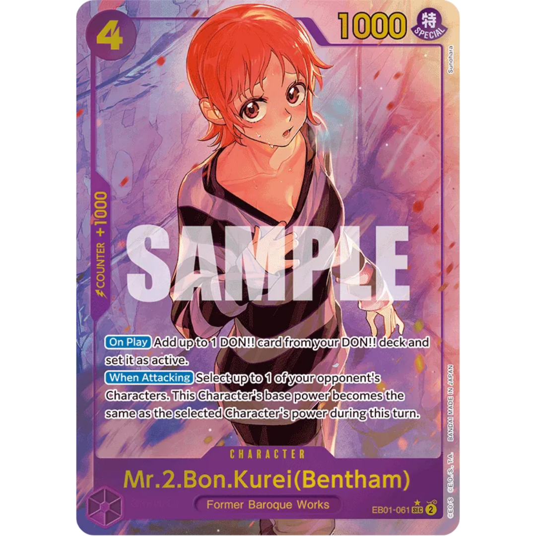 Mr.2.Bon.Kurei (Bentham) (Alternate Art) (EB01-061) - Extra Booster: Memorial Collection Foil