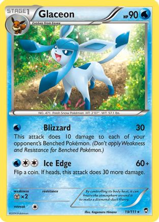 Glaceon 019 - Reverse Holofoil XY Furious Fists - Rare