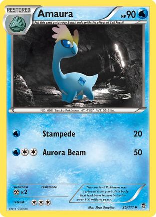Amaura 025 - Reverse Holofoil XY Furious Fists - Uncommon