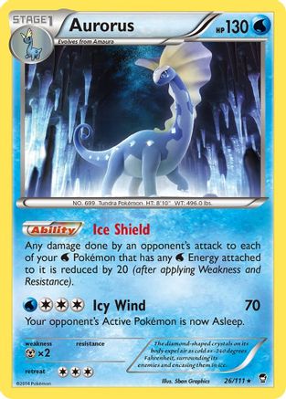 Aurorus 026 - Reverse Holofoil XY Furious Fists - Rare