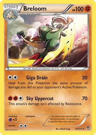 Breloom 050 - Reverse Holofoil XY Furious Fists - Rare