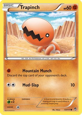 Trapinch 053 - Reverse Holofoil XY Furious Fists - Common