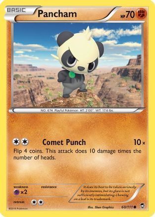 Pancham (60) 060 - Reverse Holofoil XY Furious Fists - Common