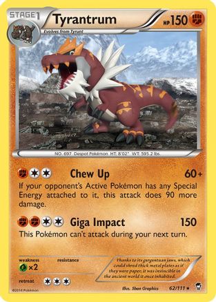 Tyrantrum 062 - Reverse Holofoil XY Furious Fists - Rare