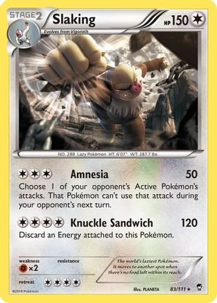 Slaking 083 - Reverse Holofoil XY Furious Fists - Holo Rare