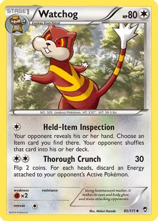 Watchog 085 - Reverse Holofoil XY Furious Fists - Uncommon