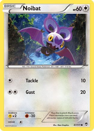 Noibat 087 - Reverse Holofoil XY Furious Fists - Common