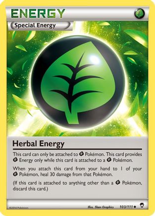 Herbal Energy 103 - Reverse Holofoil XY Furious Fists - Uncommon