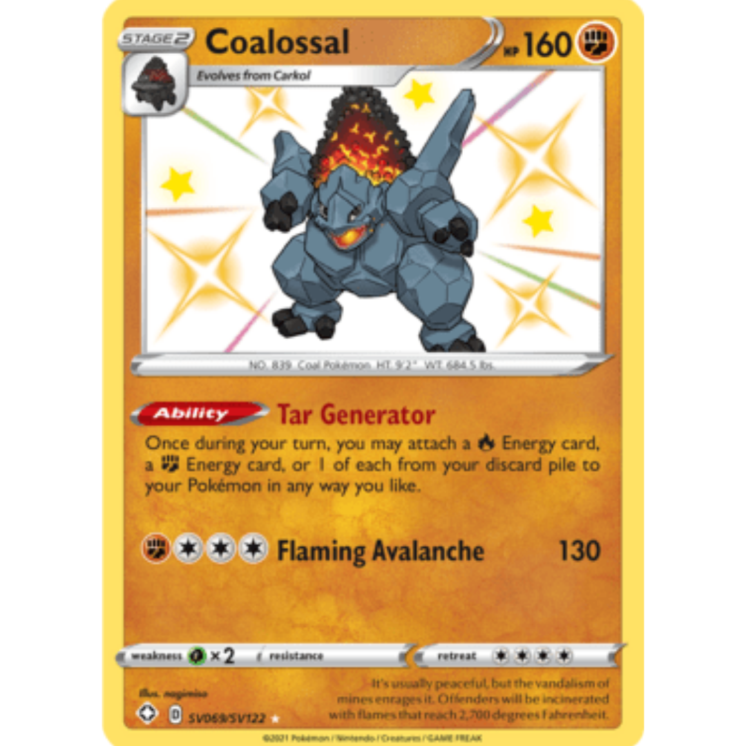 Coalossal SV069 - Holofoil Shining Fates Shiny Vault - Shiny Holo Rare