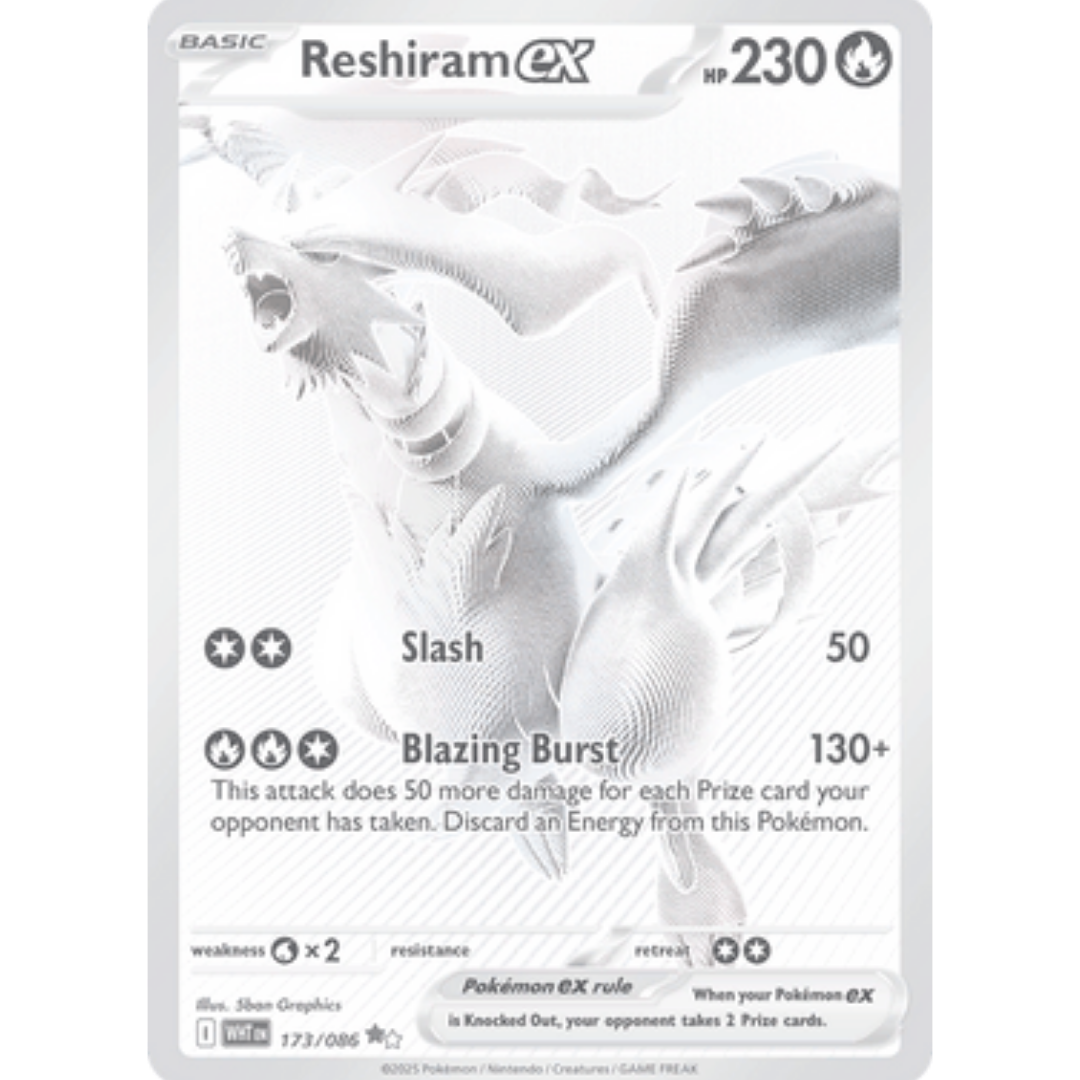 Reshiram ex 173/086 - Holofoil SV White Flare - Black White Rare