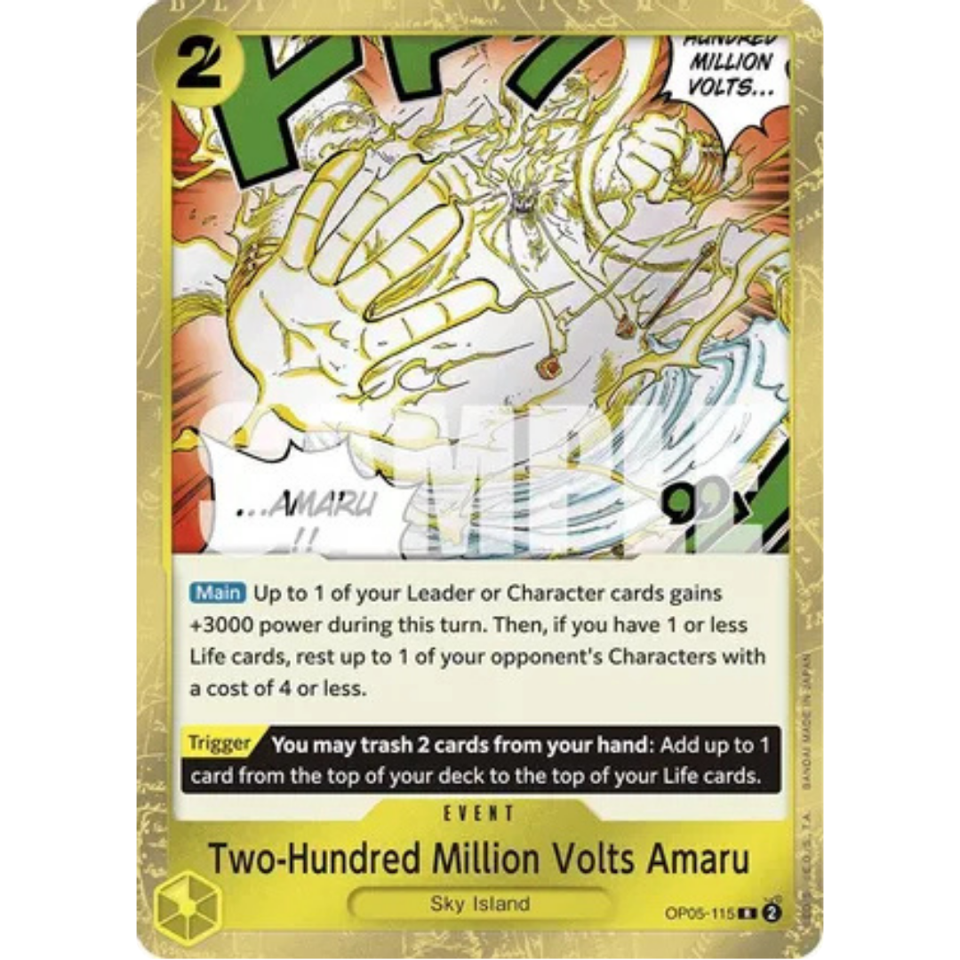 Two-Hundred Million Volts Amaru (Textured Foil) (OP05-115) - Premium Booster -The Best- Foil