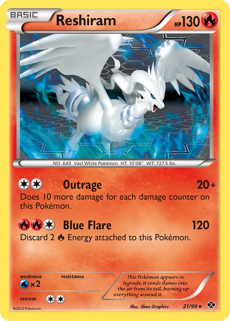 Reshiram - 21/99 (Next Destinies)/099 - Holofoil Deck Exclusives - Holo Rare