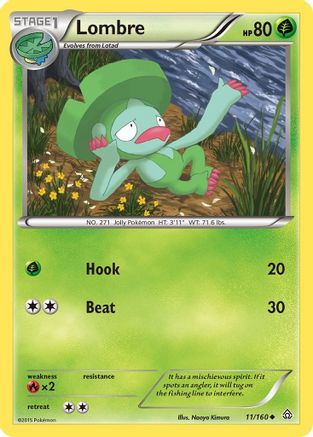 Lombre 011 - Reverse Holofoil XY Primal Clash - Uncommon