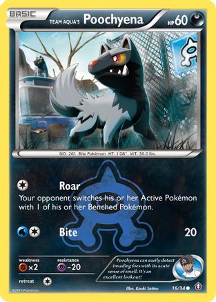 Team Aqua's Poochyena 016 - Reverse Holofoil Double Crisis - Common