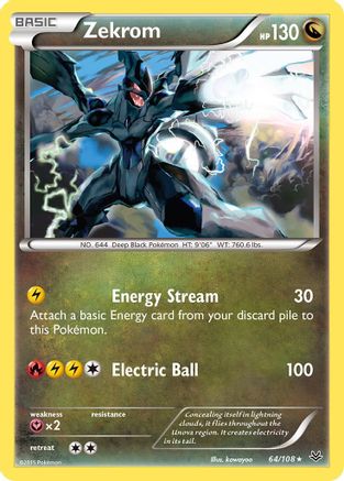 Zekrom 064 - Reverse Holofoil XY Roaring Skies - Holo Rare
