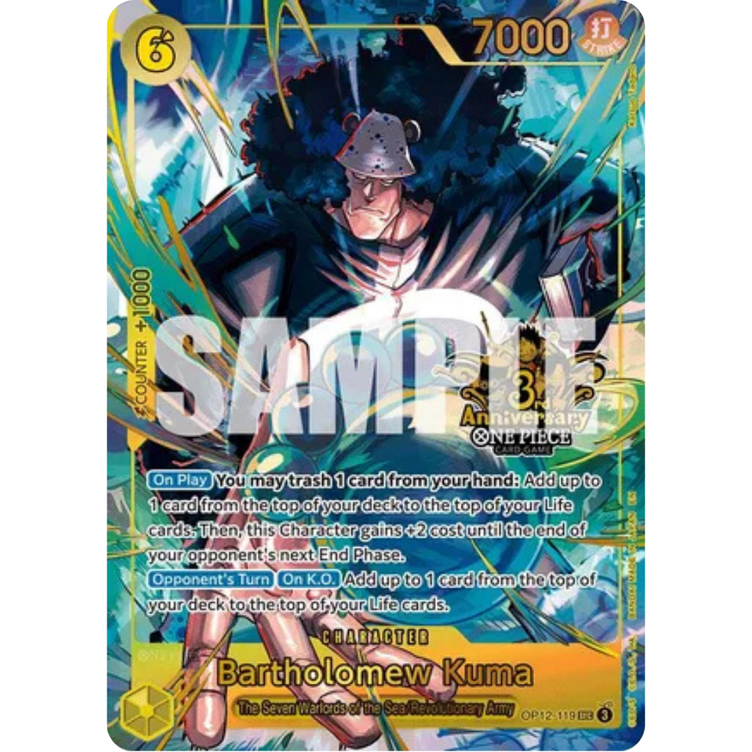 Bartholomew Kuma (Japanese Version 3rd Anniversary Set) (OP12-119) - One Piece Promotion Cards Foil