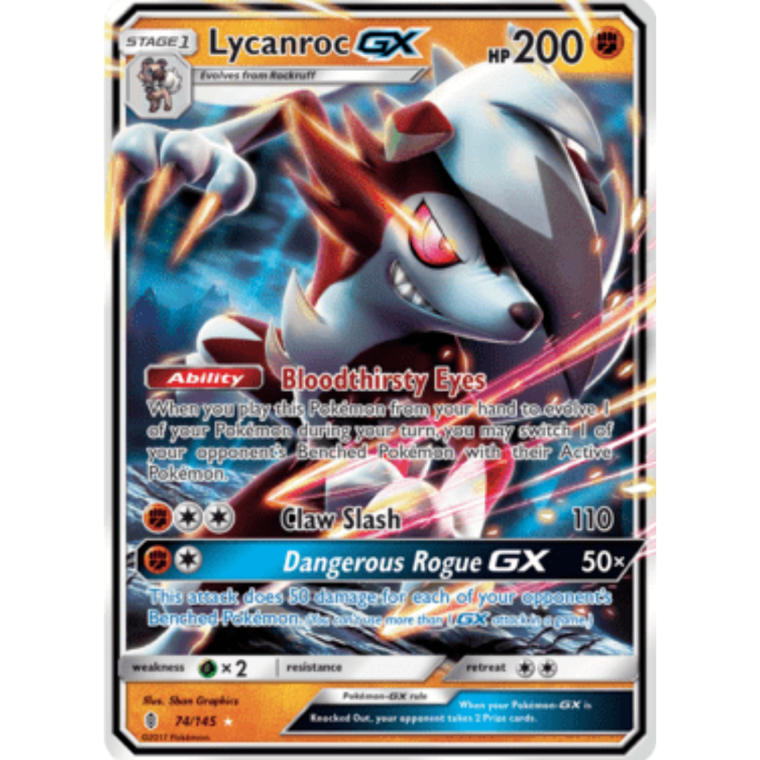 Lycanroc GX 074 - Holofoil SM Guardians Rising - Ultra Rare