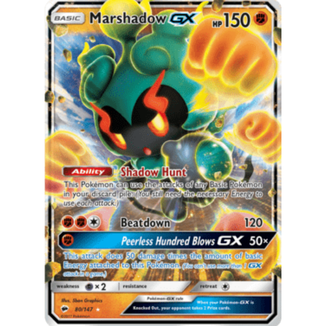 Marshadow GX 080 - Holofoil SM Burning Shadows - Ultra Rare