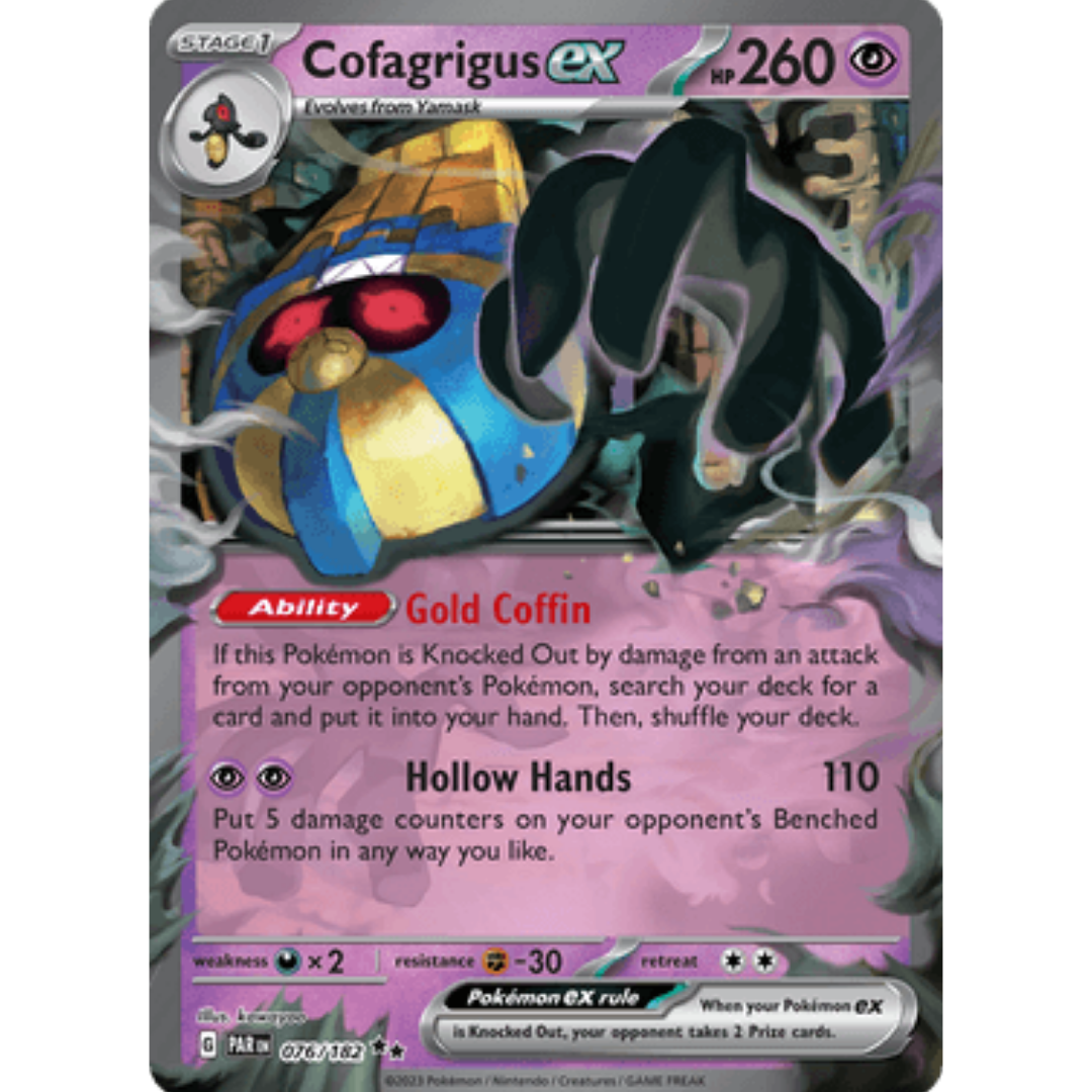 Cofagrigus ex 076/182 - Holofoil SV04 Paradox Rift - Double Rare