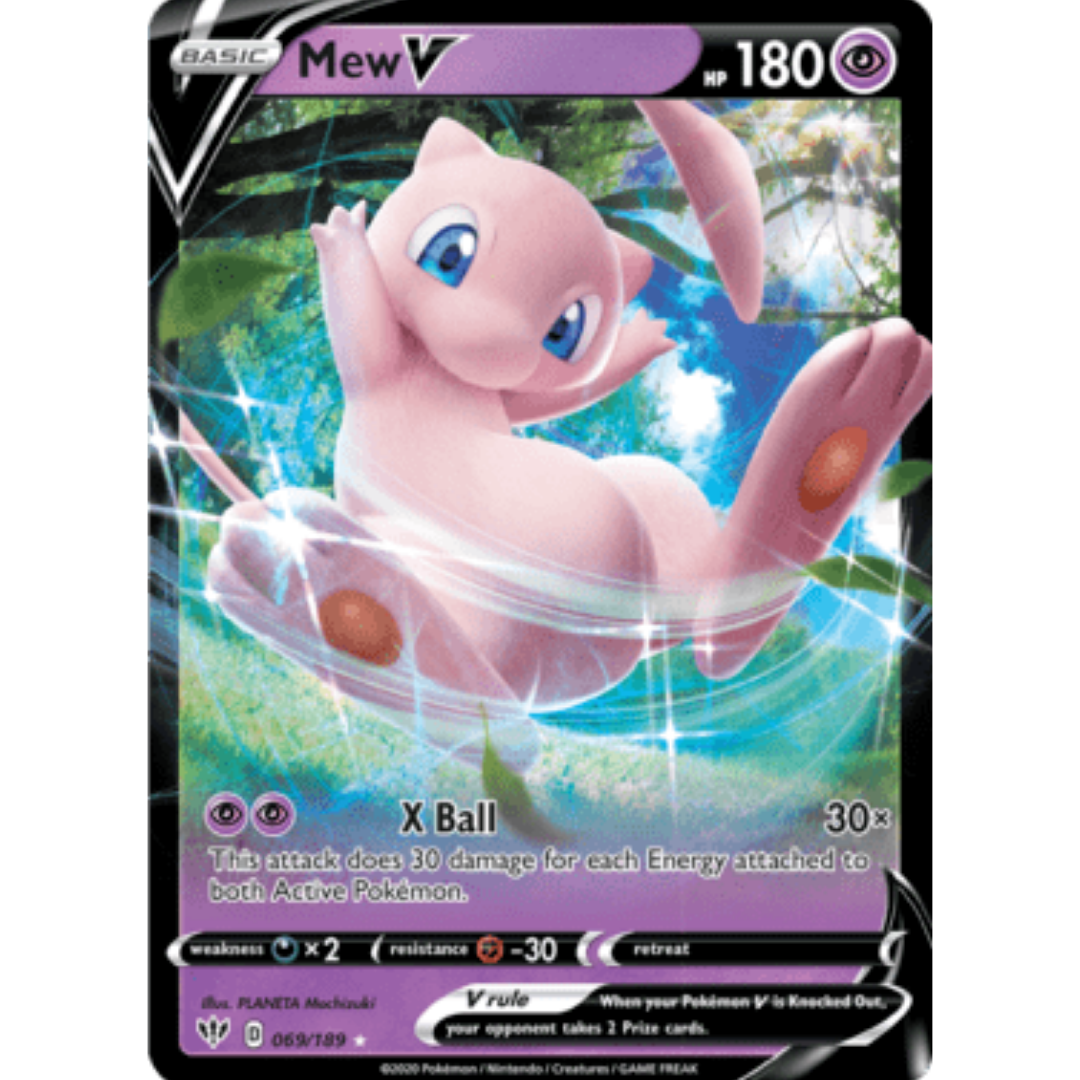 Mew V 069 - Holofoil SWSH03 Darkness Ablaze - Ultra Rare