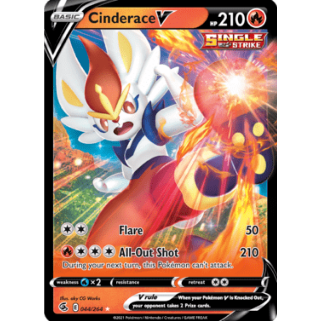 Cinderace V (44) 044 - Holofoil SWSH08 Fusion Strike - Ultra Rare