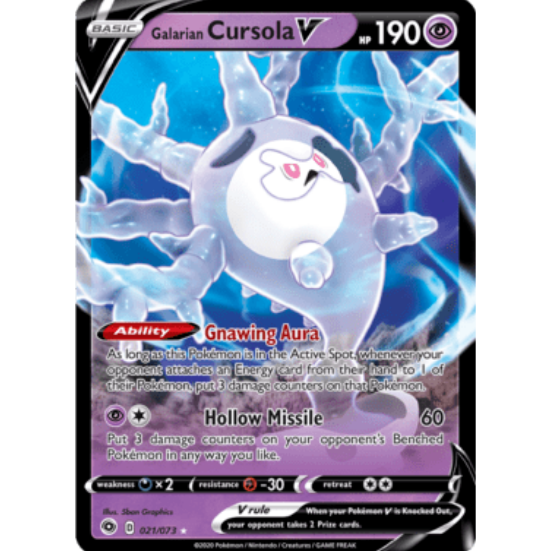 Galarian Cursola V 021 - Holofoil Champions Path - Ultra Rare