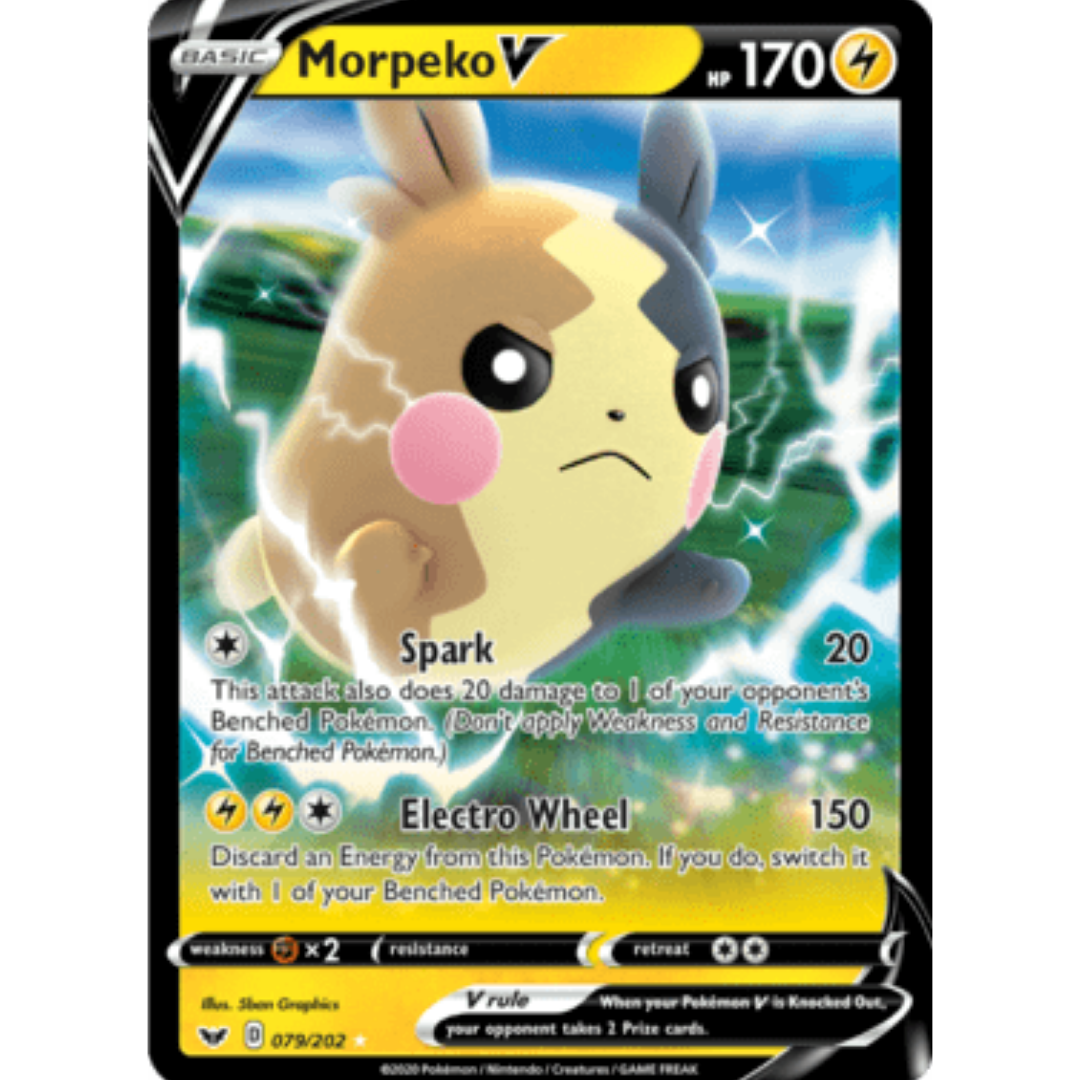 Morpeko V 079 - Holofoil SWSH01 Sword & Shield Base Set - Ultra Rare
