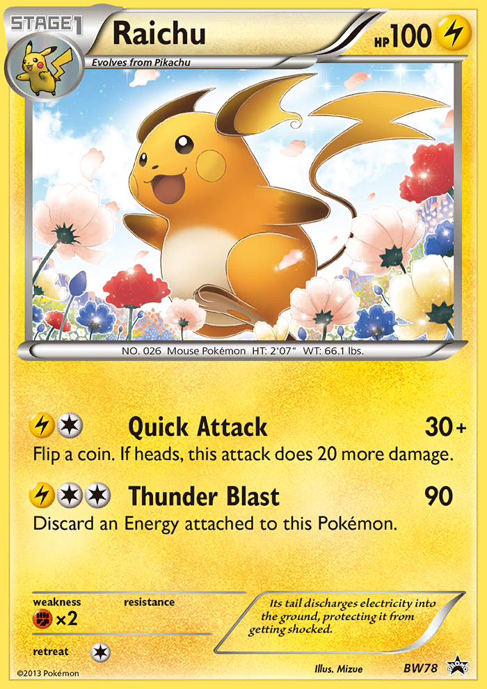 Raichu BW78 BW Black Star Promos - Promo