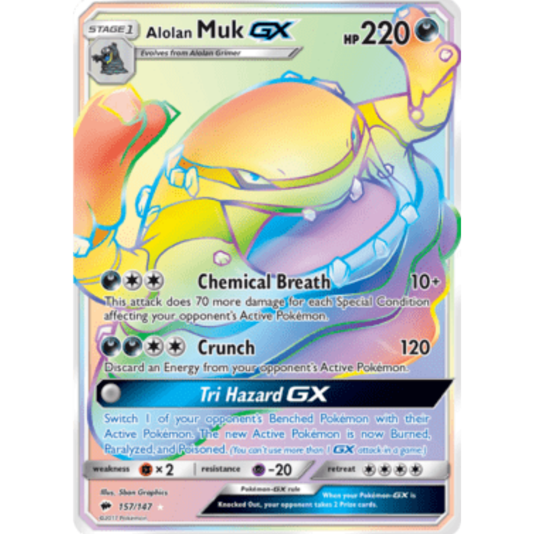 Alolan Muk GX (Secret) - Holofoil SM Burning Shadows - Secret Rare