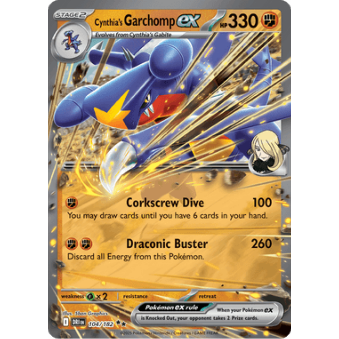Cynthia's Garchomp ex 104/182 - Holofoil SV10 Destined Rivals - Double Rare