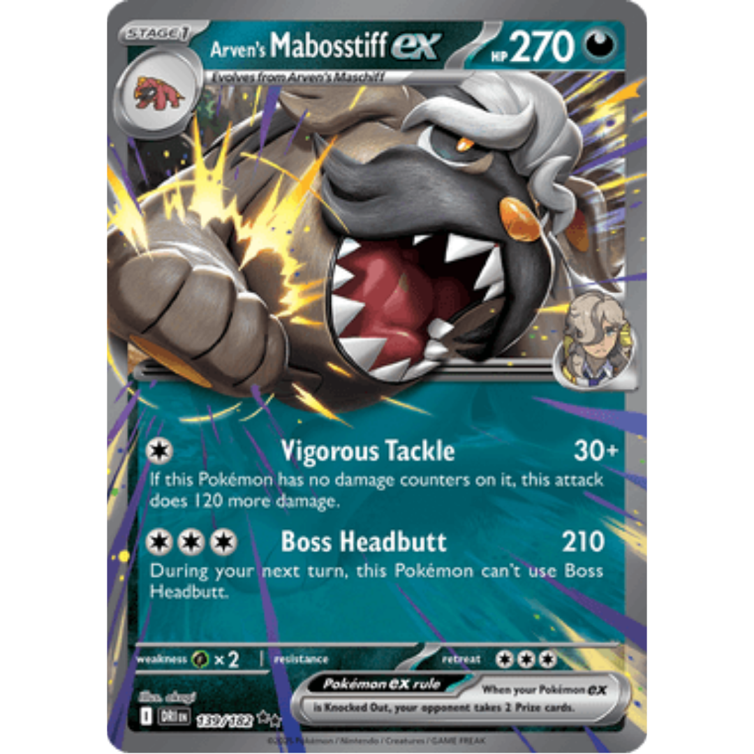 Arven's Mabosstiff ex 139/182 - Holofoil SV10 Destined Rivals - Double Rare