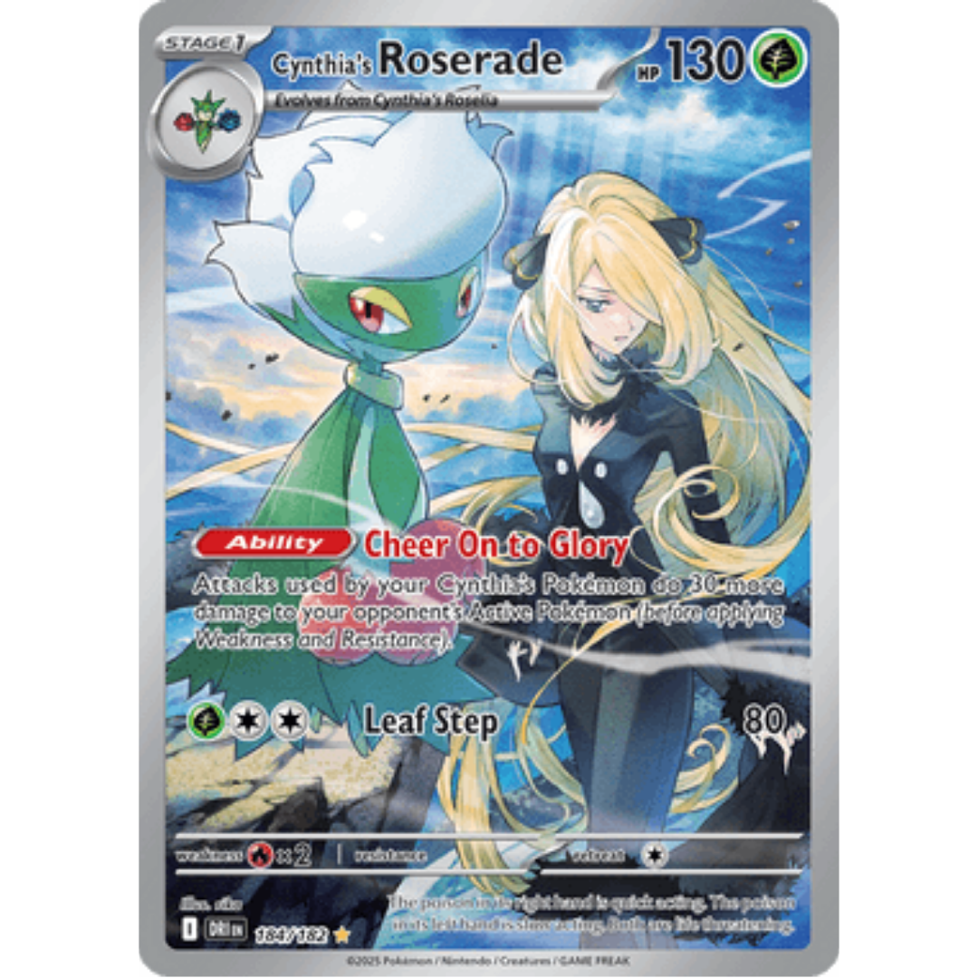 Cynthia's Roserade 184/182 - Holofoil SV10 Destined Rivals - Illustration Rare