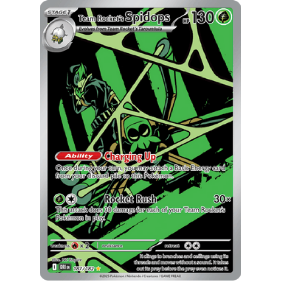 Team Rocket's Spidops 187/182 - Holofoil SV10 Destined Rivals - Illustration Rare