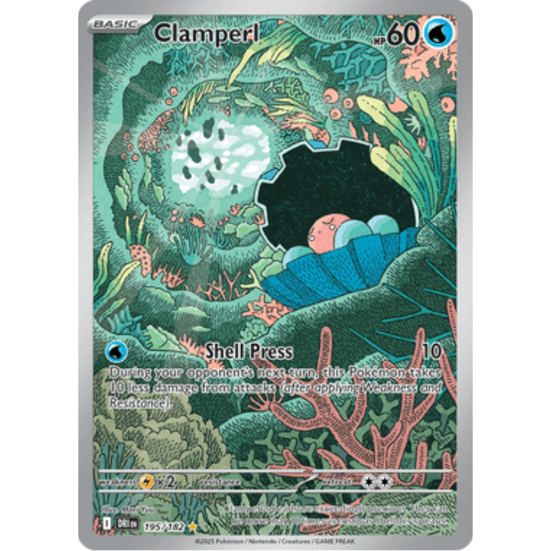 Clamperl 195/182 - Holofoil SV10 Destined Rivals - Illustration Rare