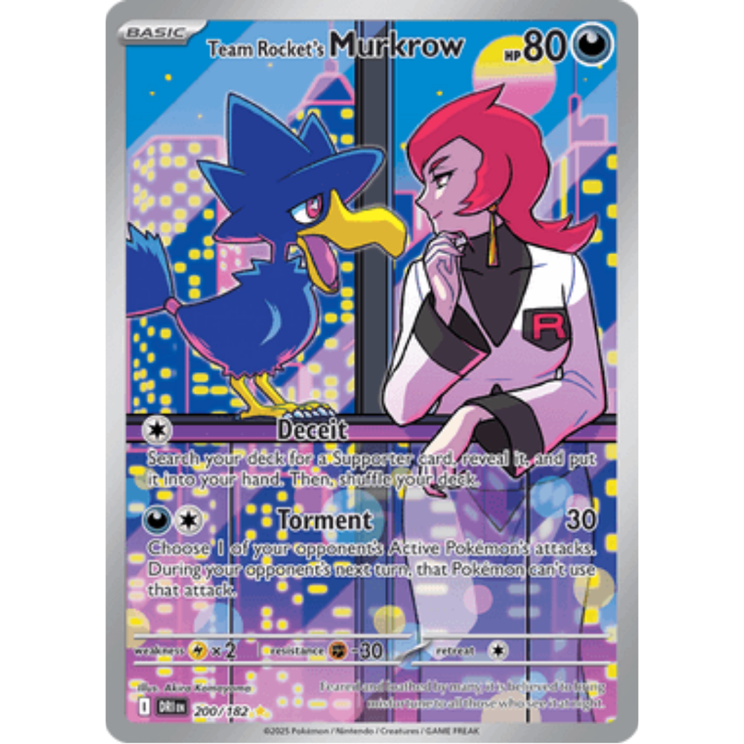 Team Rocket's Murkrow 200/182 - Holofoil SV10 Destined Rivals - Illustration Rare