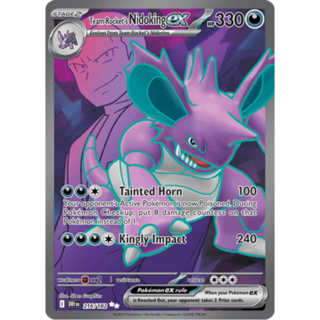 Team Rocket's Nidoking ex 216/182 - Holofoil SV10 Destined Rivals - Ultra Rare