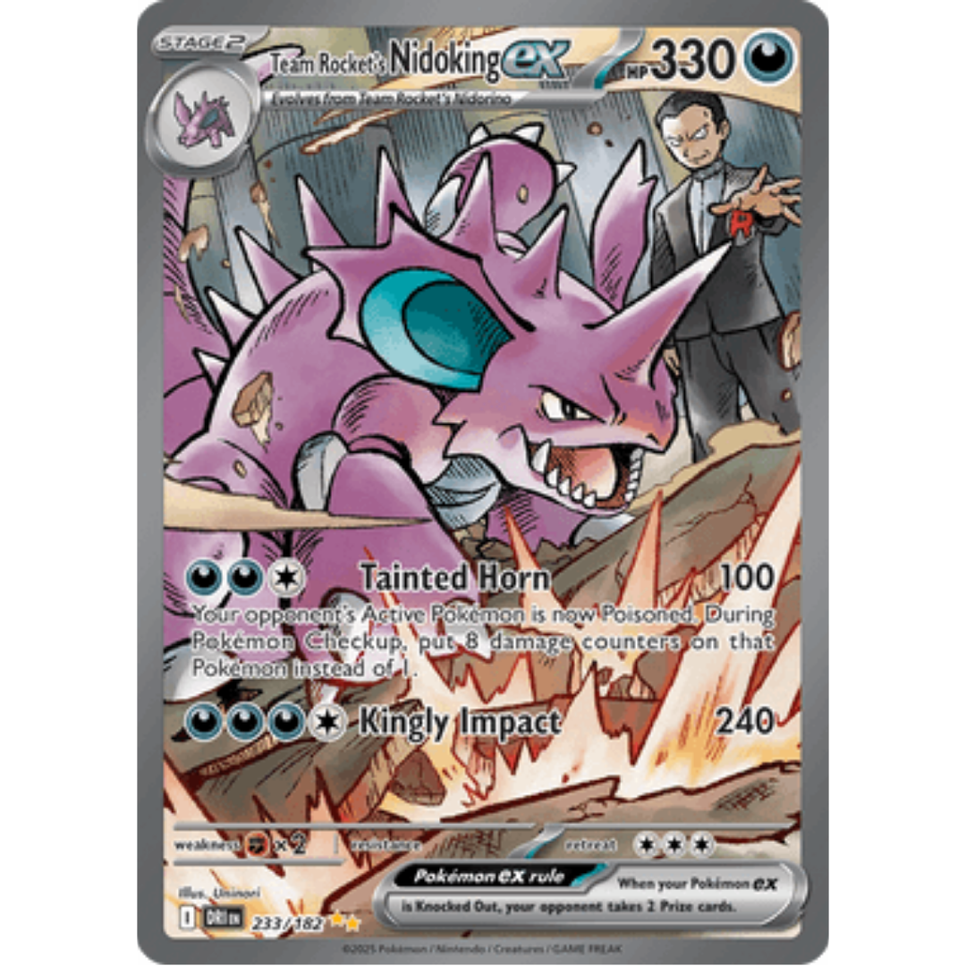 Team Rocket's Nidoking ex 233/182 - Holofoil SV10 Destined Rivals - Special Illustration Rare