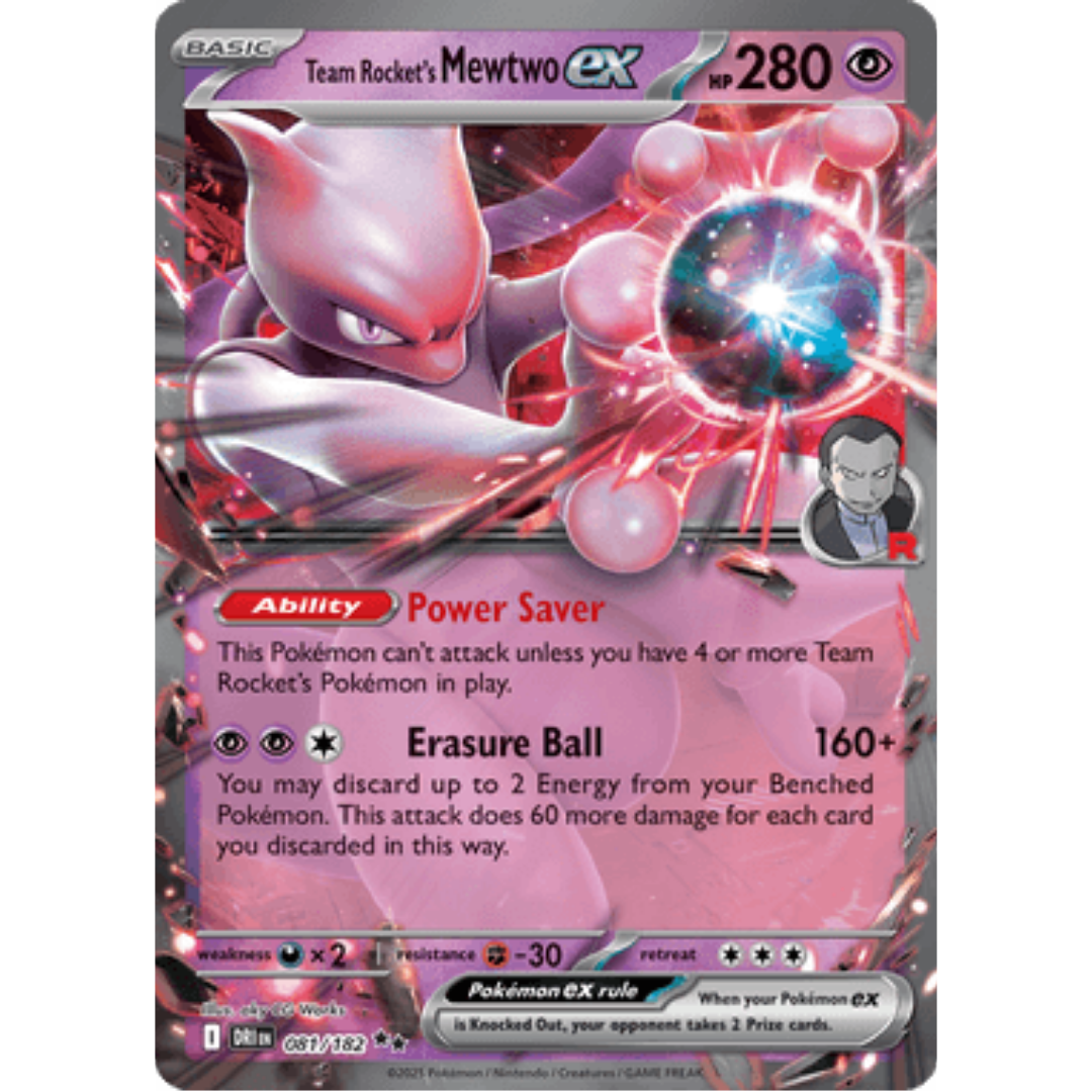 Team Rocket's Mewtwo ex 081/182 - Holofoil SV10 Destined Rivals - Double Rare