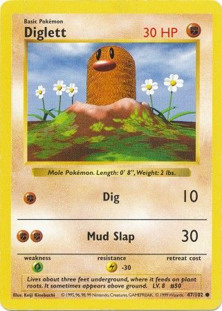 Diglett 047 - Unlimited Base Set Shadowless - Common