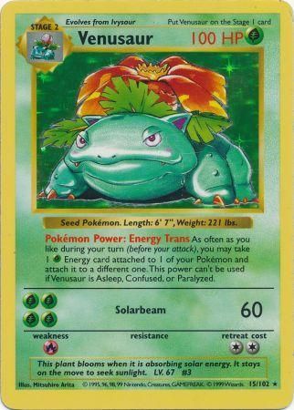 Venusaur/102 Base Set Shadowless - Holo Rare