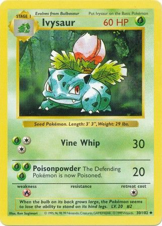 Ivysaur 030 - Unlimited Base Set Shadowless - Uncommon