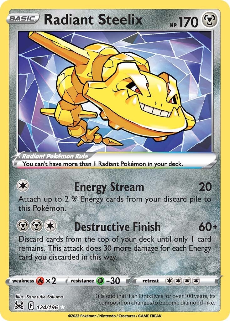 Radiant Steelix 124 - Holofoil SWSH11 Lost Origin - Radiant Rare
