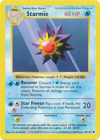 Starmie 064 - Unlimited Base Set Shadowless - Common