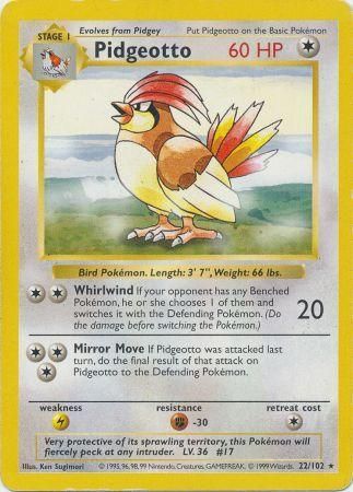 Pidgeotto/102 - Unlimited Base Set Shadowless - Rare