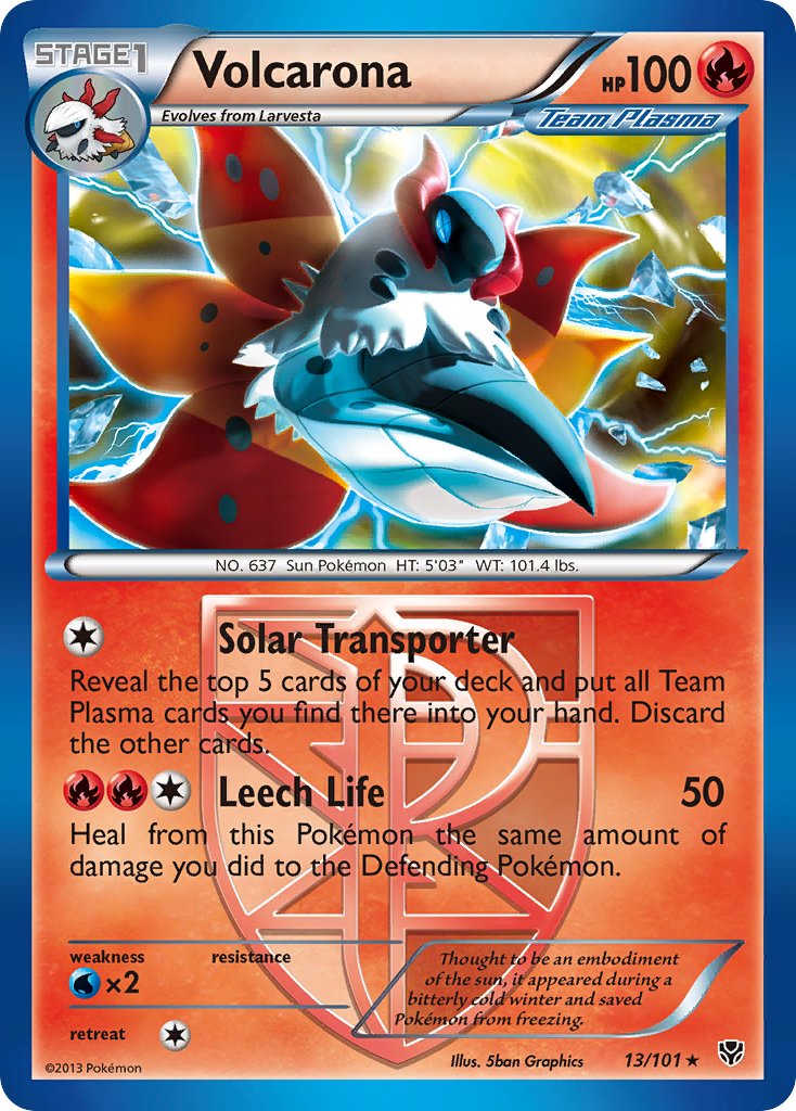 Volcarona - 13/101 (BW Plasma Blast)/101 - Holofoil Deck Exclusives - Holo Rare