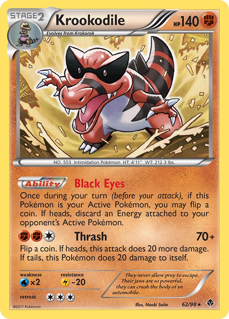Krookodile - 62/98 (BW Emerging Powers)/098 - Holofoil Deck Exclusives - Holo Rare