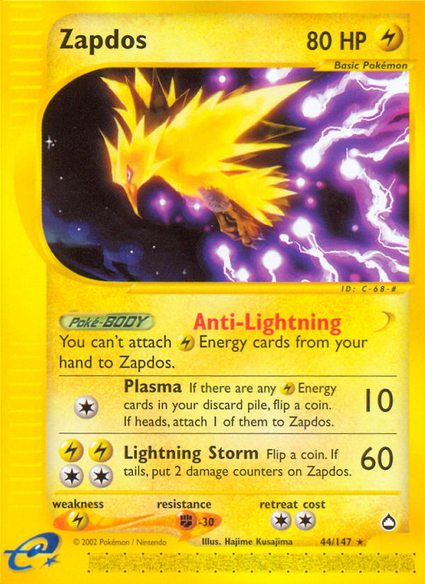 Zapdos 044 Aquapolis - Rare
